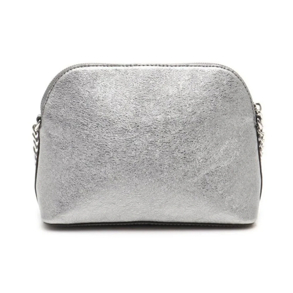 Michael Kors LT Pewter LG Dome Crossbody Leather Bag - Picture 2 of 14